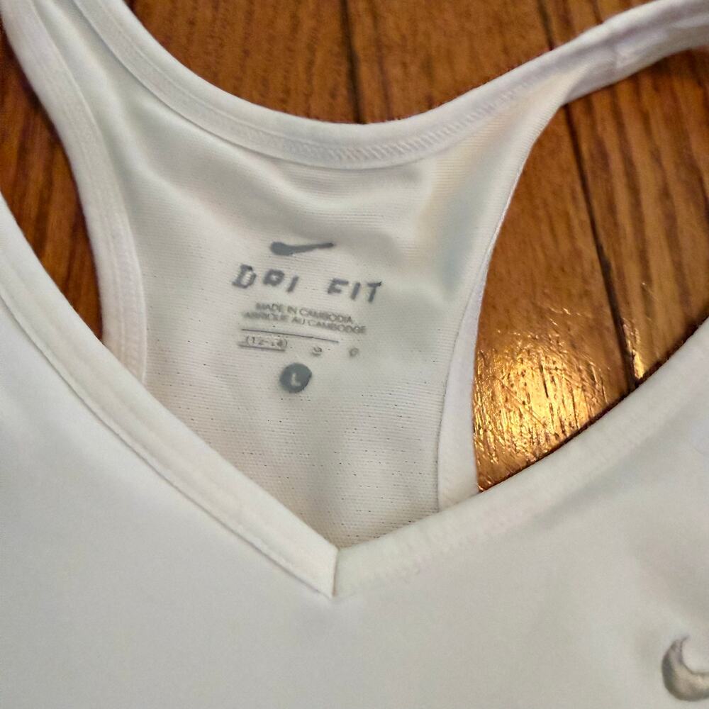 Nike Dri Fit Racerback Built In Padded Bra Tank Top - Picture 2 of 4